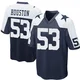 James Houston Dallas Cowboys ＃53 Game Men's Navy Blue Throwback Jersey
