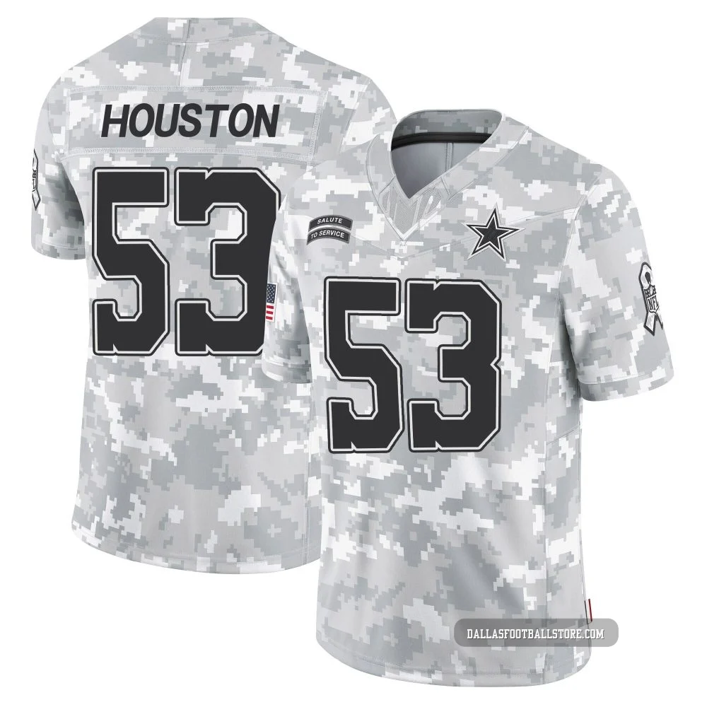 James Houston Dallas Cowboys ＃53 Limited Men's Arctic Camo 2024 Salute to Service Jersey