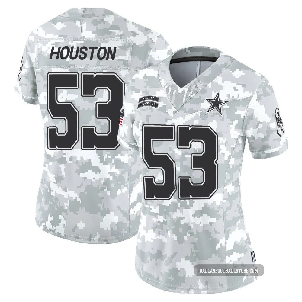James Houston Dallas Cowboys ＃53 Limited Women's Arctic Camo 2024 Salute to Service Jersey