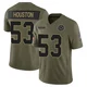 James Houston Dallas Cowboys ＃53 Limited Youth Olive 2025 Salute to Service Jersey