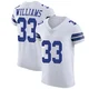 Javonte Williams Dallas Cowboys ＃33 Elite Men's White Vapor Untouchable Jersey