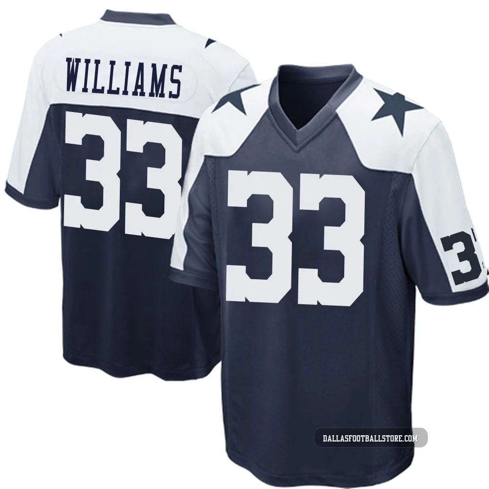 Javonte Williams Dallas Cowboys ＃33 Game Youth Navy Blue Throwback Jersey