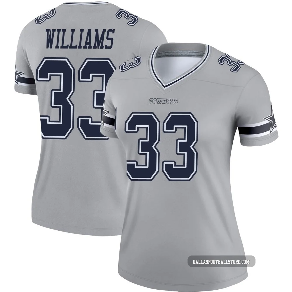 Javonte Williams Dallas Cowboys ＃33 Legend Women's Gray Inverted Jersey