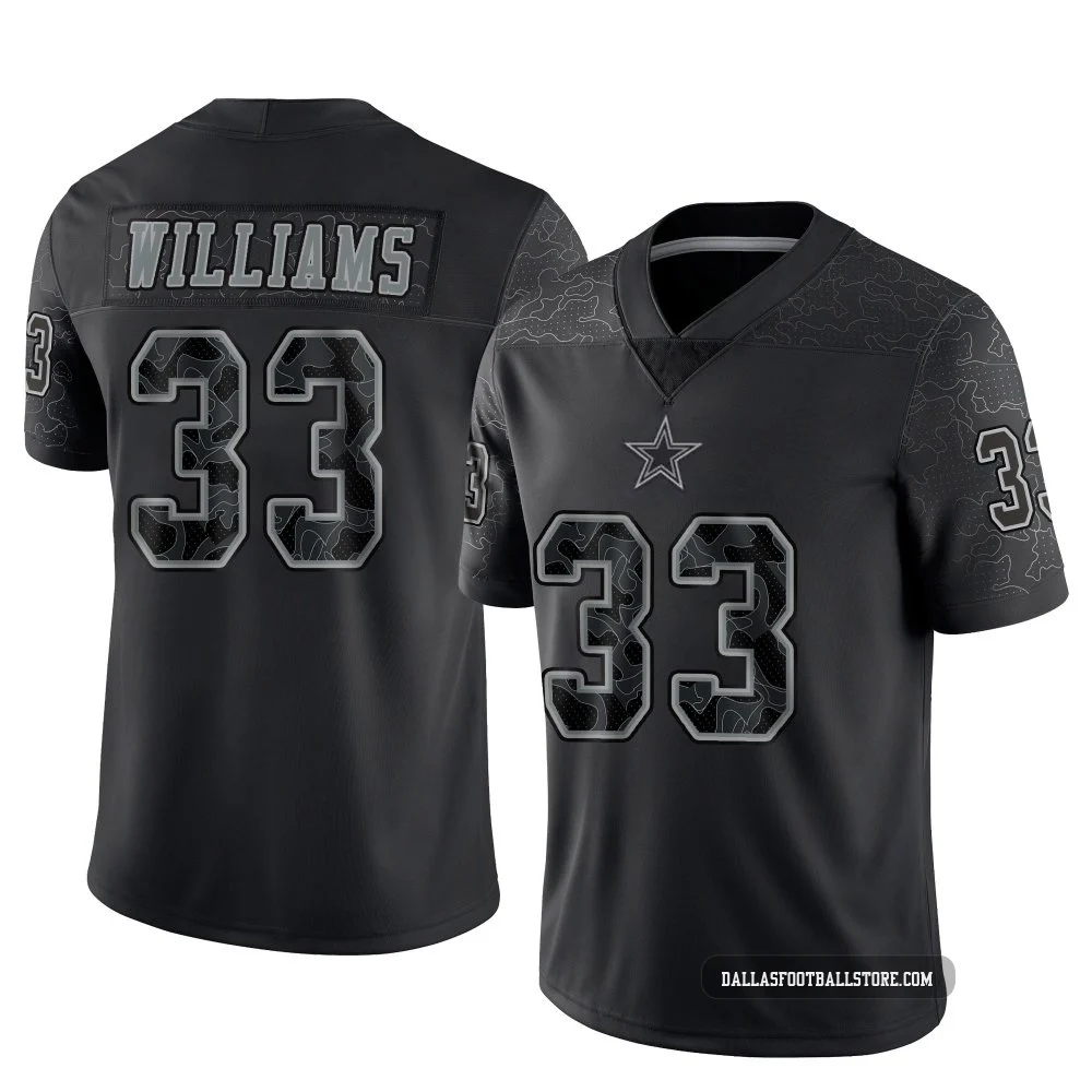 Javonte Williams Dallas Cowboys ＃33 Limited Men's Black Reflective Jersey