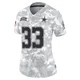 Javonte Williams Dallas Cowboys ＃33 Limited Women's Arctic Camo 2024 Salute to Service Jersey