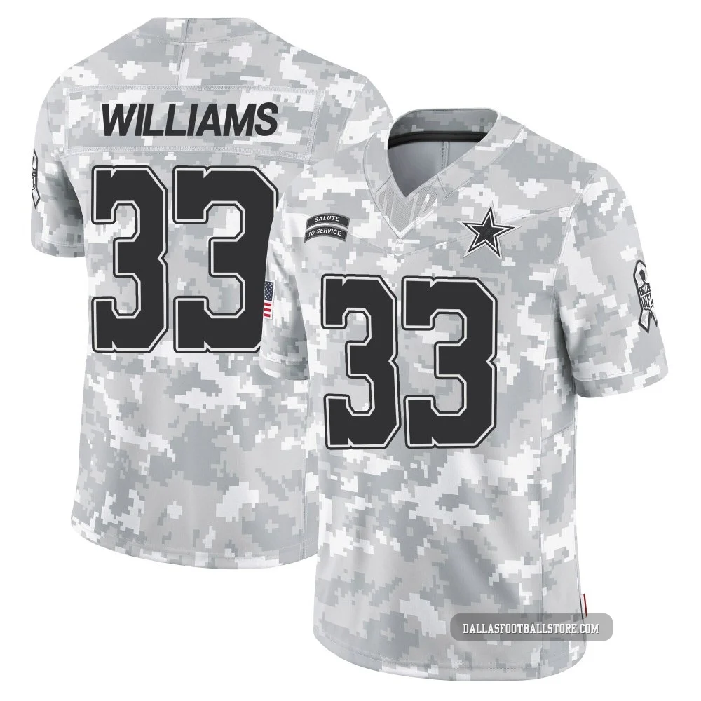 Javonte Williams Dallas Cowboys ＃33 Limited Youth Arctic Camo 2024 Salute to Service Jersey