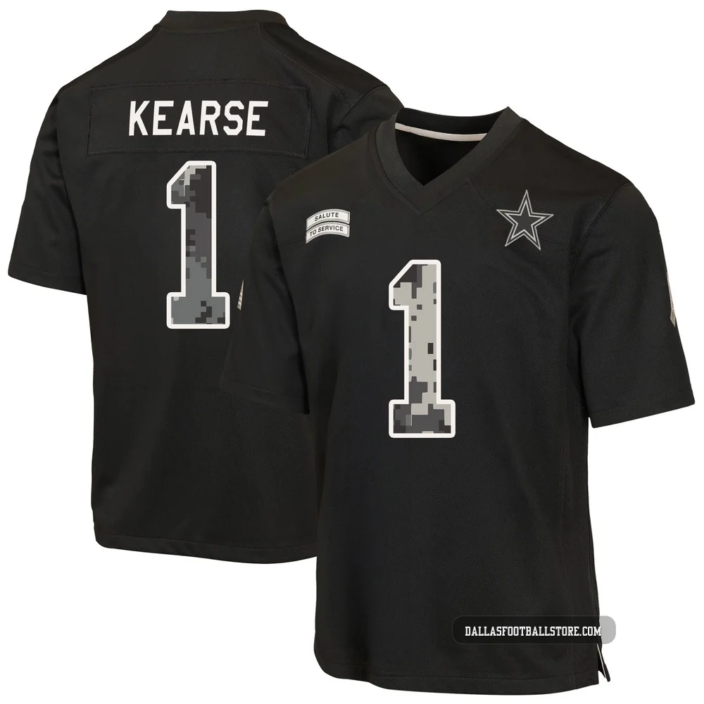 Jayron Kearse Dallas Cowboys ＃1 Game Men's Black 2026 Salute to Service Jersey
