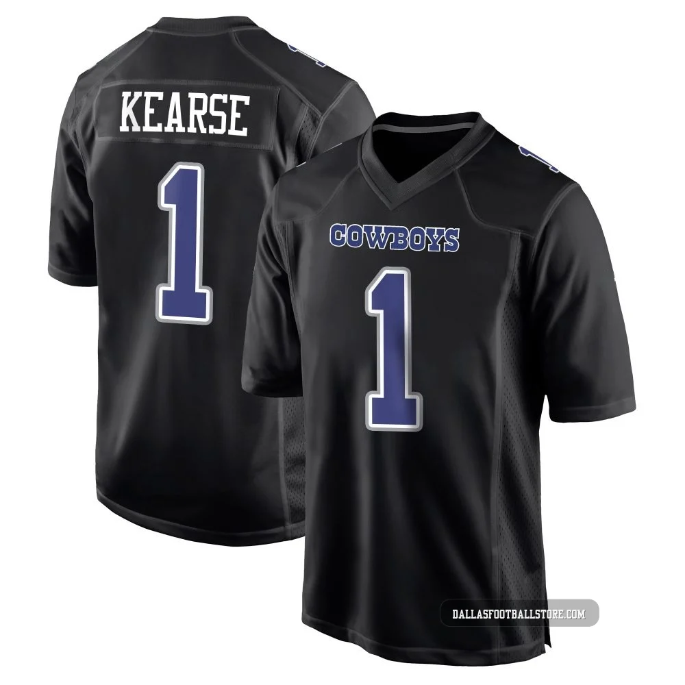 Jayron Kearse Dallas Cowboys ＃1 Game Men's Black Carbon Fashion Jersey
