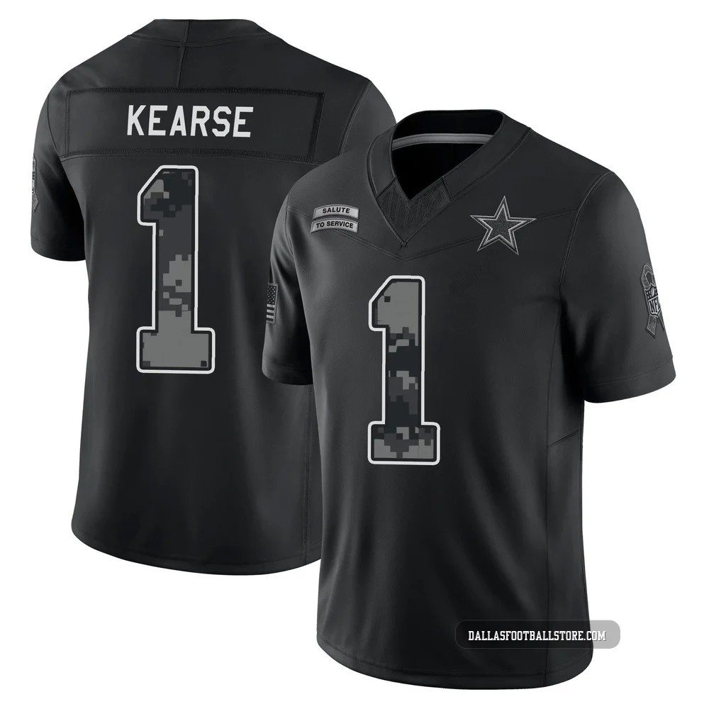 Jayron Kearse Dallas Cowboys ＃1 Limited Men's Black 2026 Salute to Service Stitched Jersey
