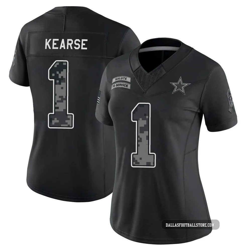 Jayron Kearse Dallas Cowboys ＃1 Limited Women's Black 2026 Salute to Service Stitched Jersey