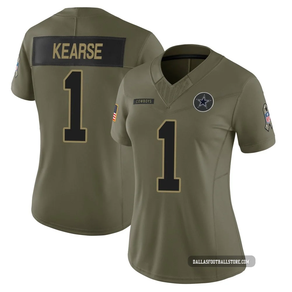 Jayron Kearse Dallas Cowboys ＃1 Limited Women's Olive 2025 Salute to Service Jersey