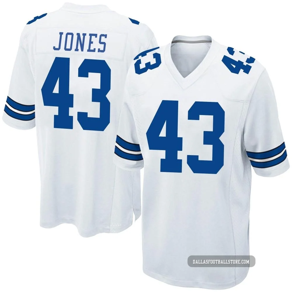 Joe Jones Dallas Cowboys ＃43 Game Men's White Jersey