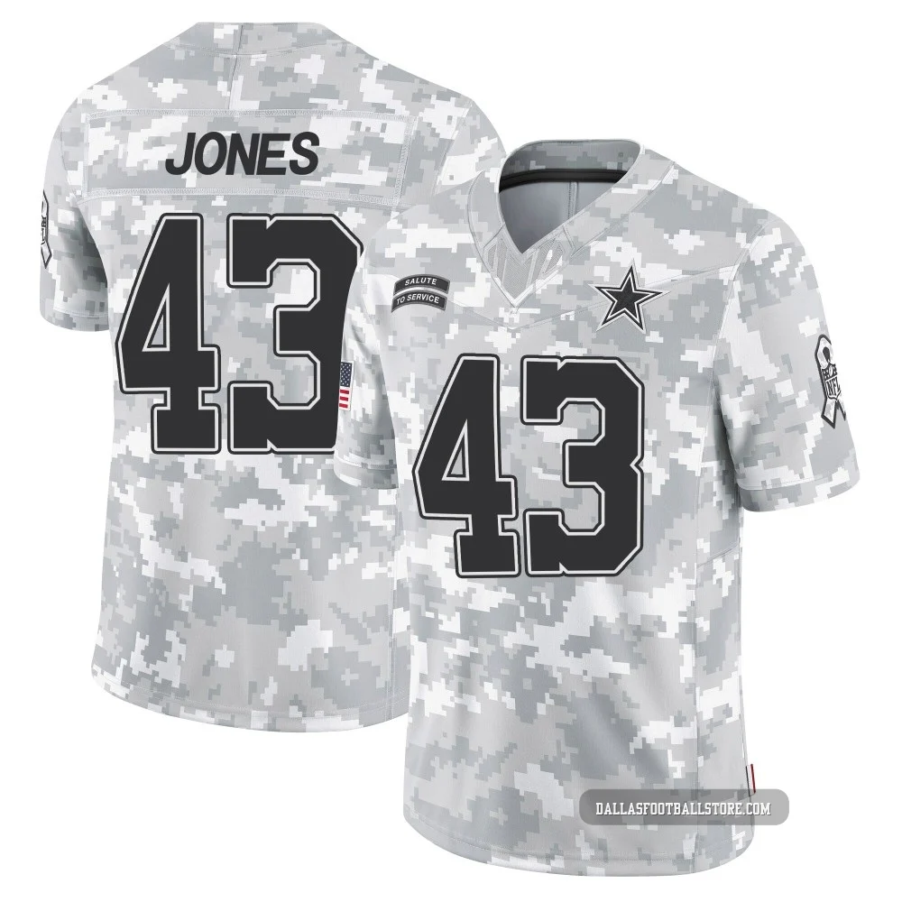 Joe Jones Dallas Cowboys ＃43 Limited Men's Arctic Camo 2024 Salute to Service Jersey