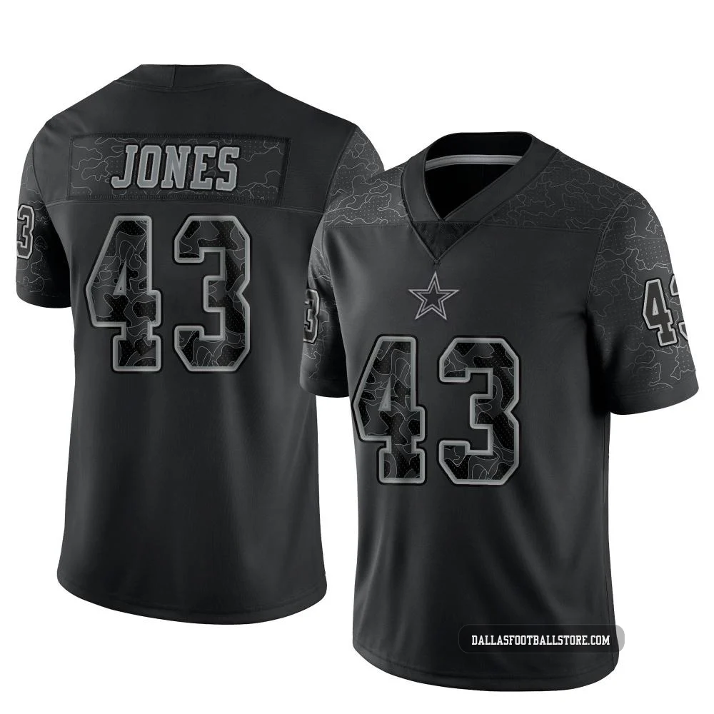 Joe Jones Dallas Cowboys ＃43 Limited Men's Black Reflective Jersey