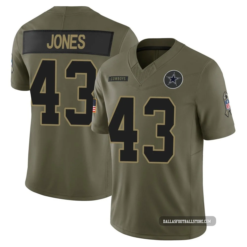 Joe Jones Dallas Cowboys ＃43 Limited Men's Olive 2025 Salute to Service Jersey