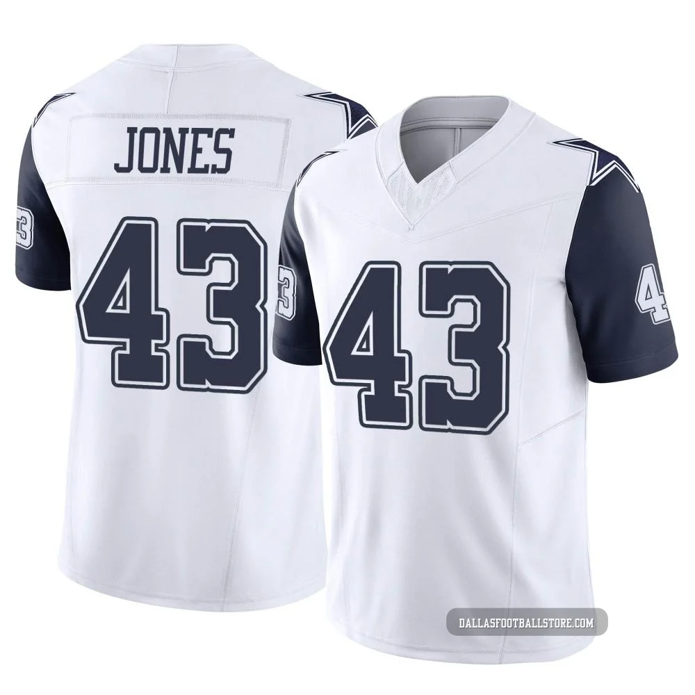 Joe Jones Dallas Cowboys ＃43 Limited Men's White 2nd Alternate Vapor F.U.S.E. Jersey