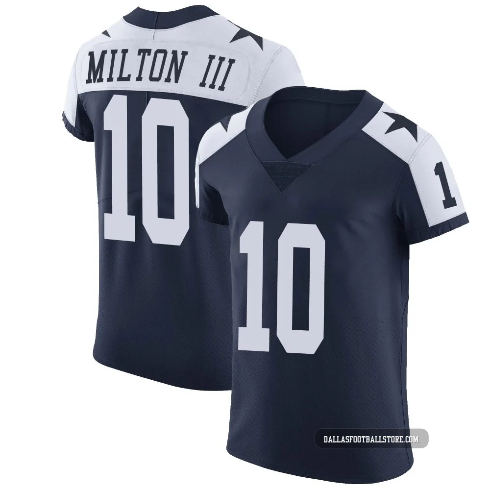 Joe Milton III Dallas Cowboys ＃10 Elite Men's Navy Alternate Vapor Untouchable Jersey