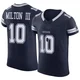 Joe Milton III Dallas Cowboys ＃10 Elite Men's Navy Vapor F.U.S.E. Jersey
