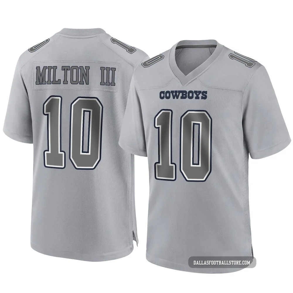 Joe Milton III Dallas Cowboys ＃10 Game Men's Gray Atmosphere Fashion Jersey