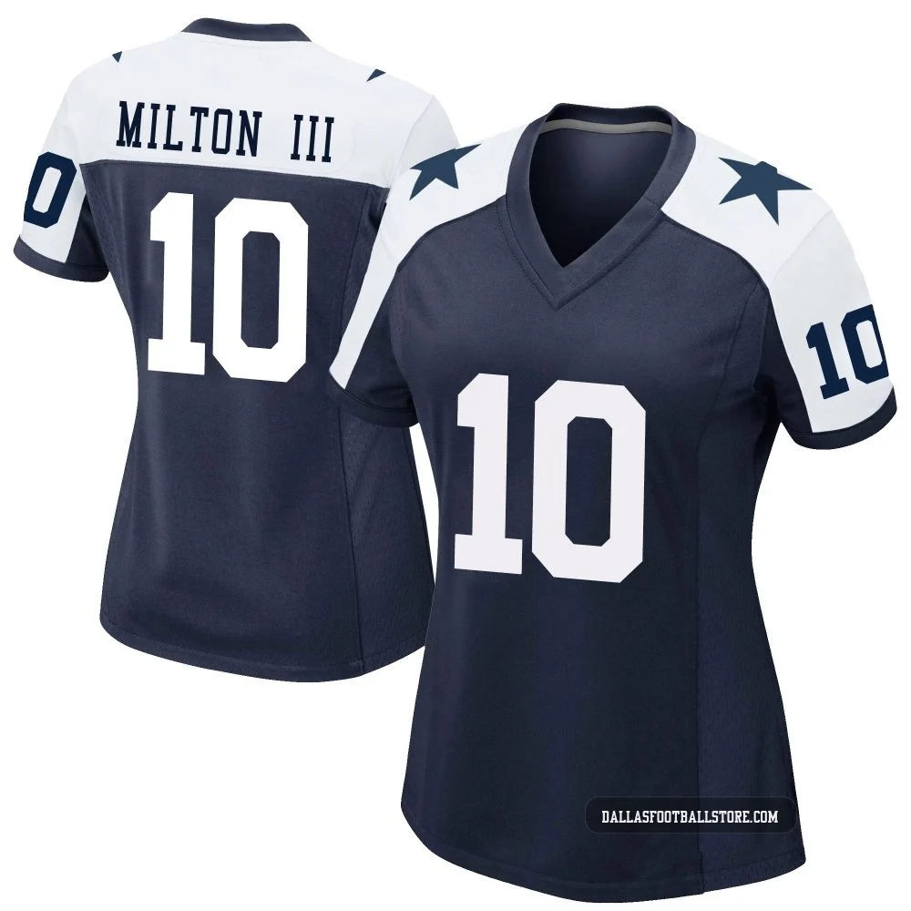 Joe Milton III Dallas Cowboys ＃10 Game Women's Navy Alternate Jersey