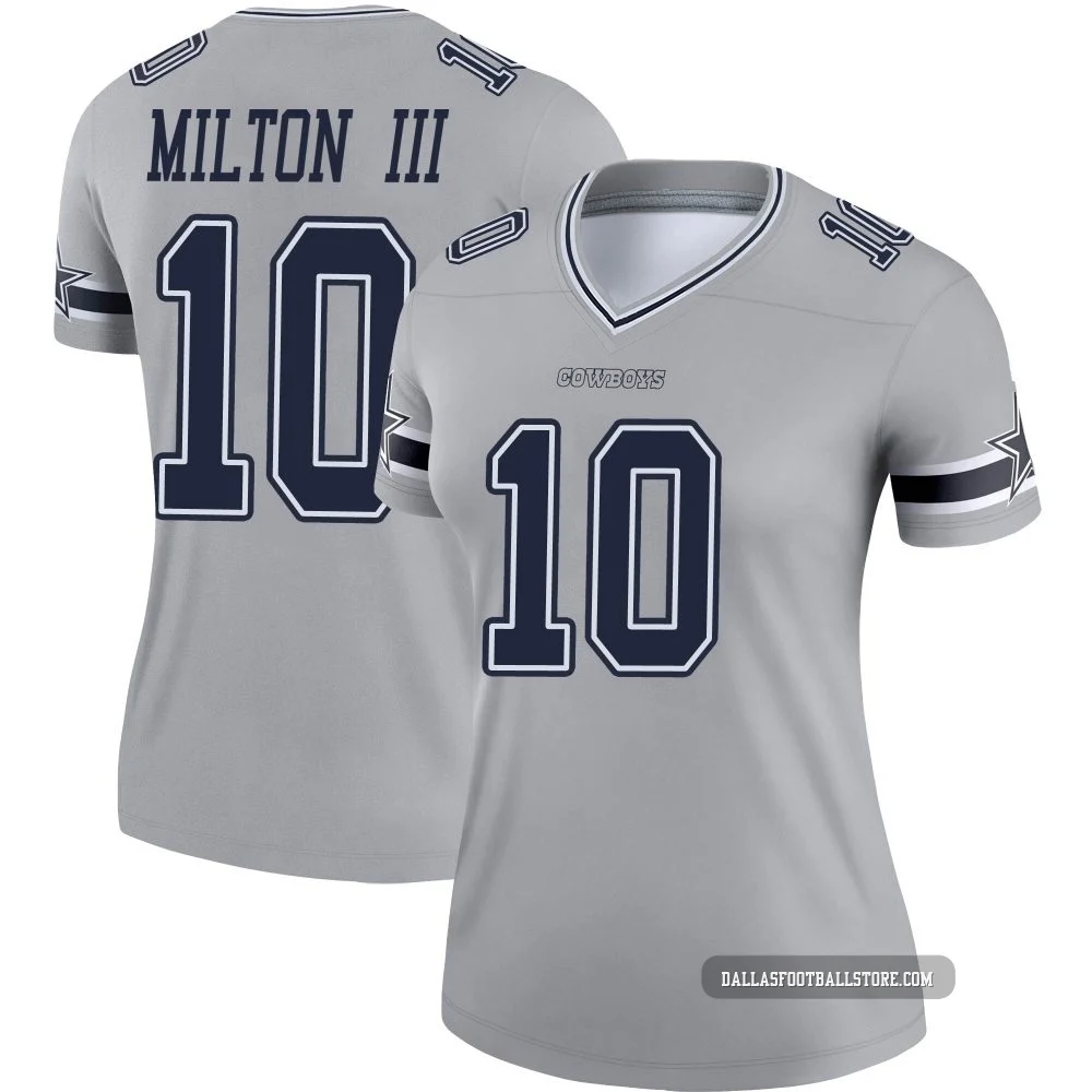 Joe Milton III Dallas Cowboys ＃10 Legend Women's Gray Inverted Jersey