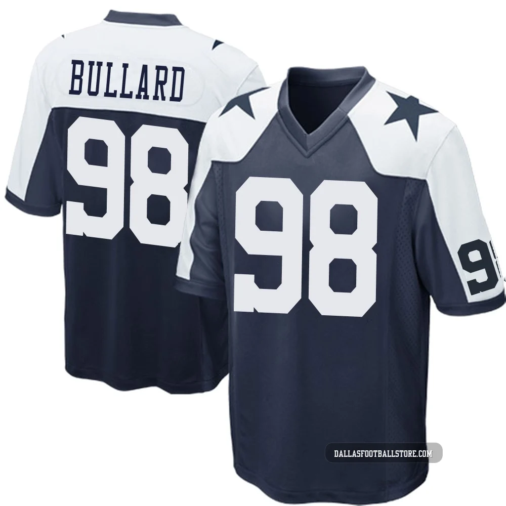 Jonathan Bullard Dallas Cowboys ＃98 Game Men's Navy Blue Throwback Jersey