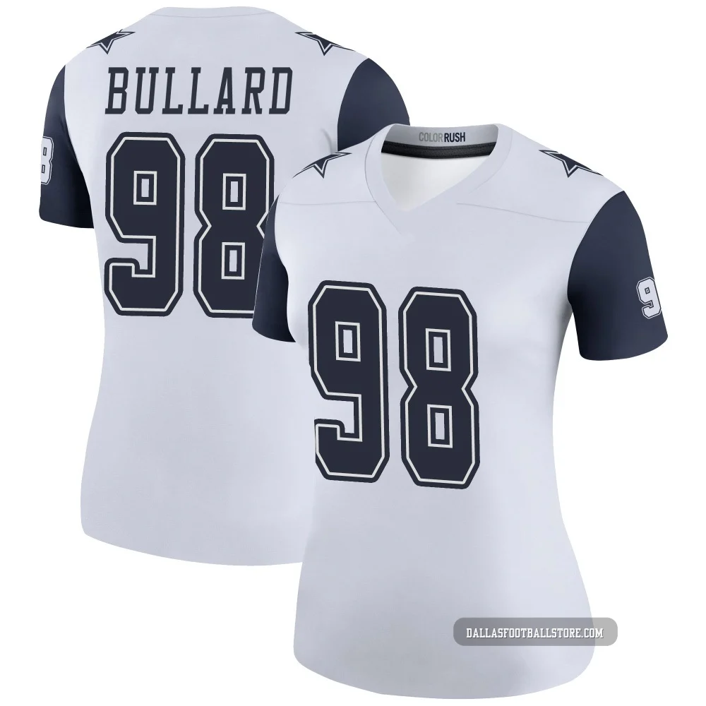 Jonathan Bullard Dallas Cowboys ＃98 Legend Women's White Color Rush Jersey