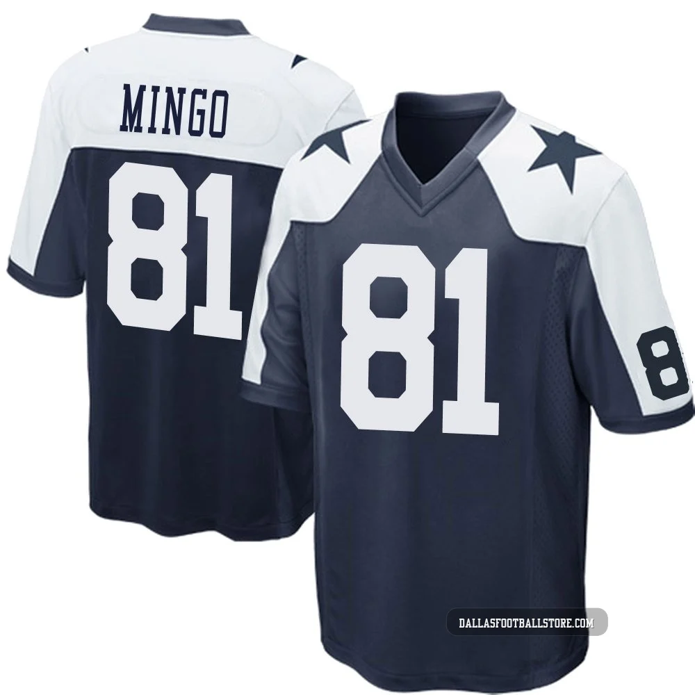 Jonathan Mingo Dallas Cowboys ＃81 Game Men's Navy Blue Throwback Jersey