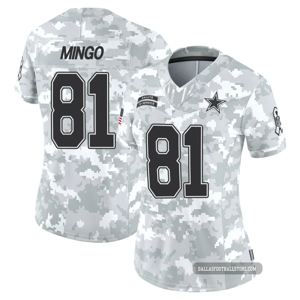 Jonathan Mingo Dallas Cowboys ＃81 Limited Women's Arctic Camo 2024 Salute to Service Jersey