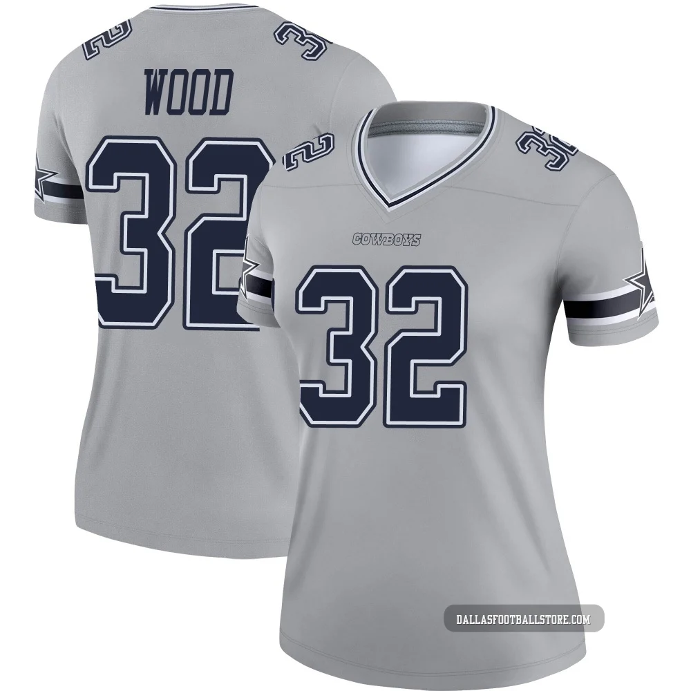 Julius Wood Dallas Cowboys ＃32 Legend Women's Gray Inverted Jersey