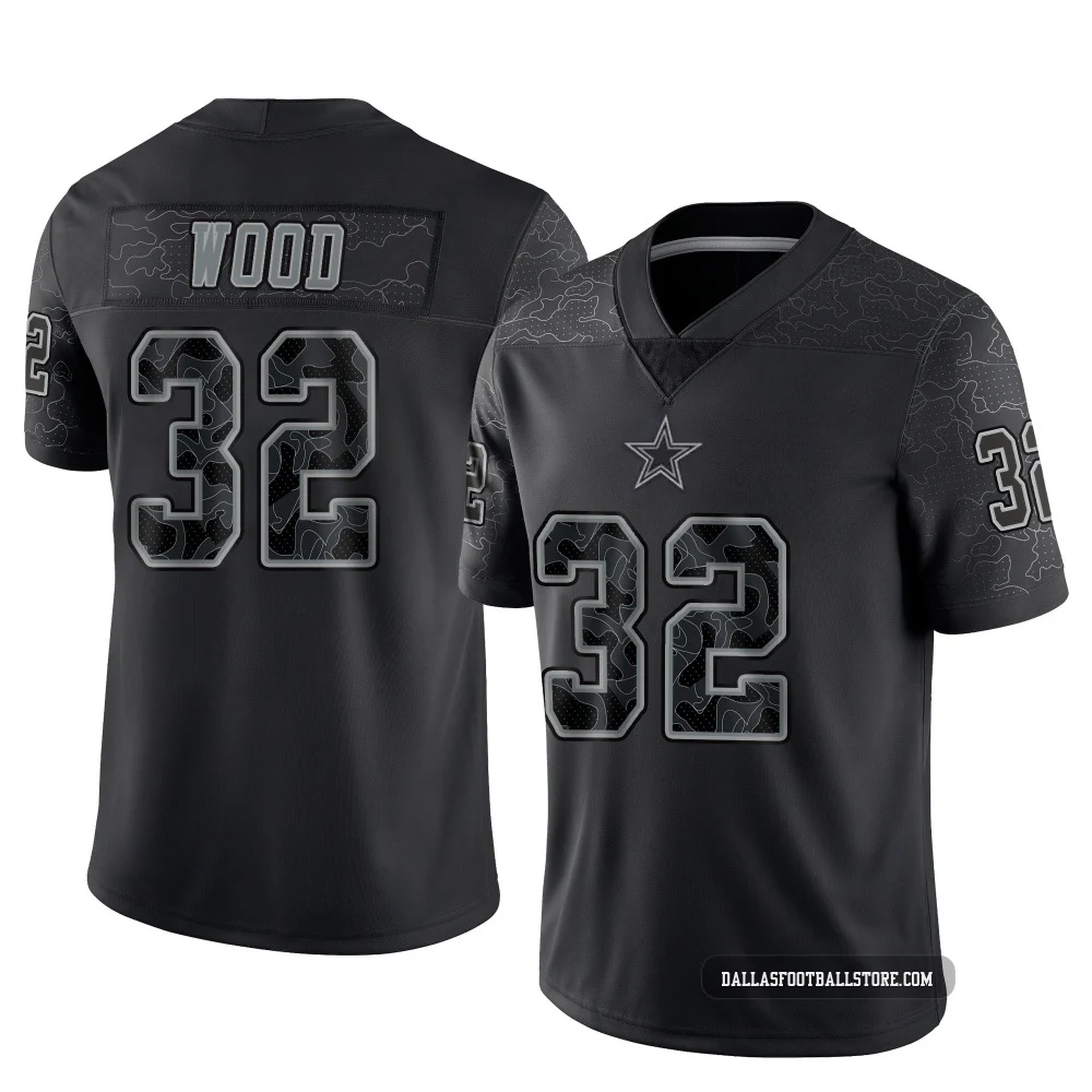 Julius Wood Dallas Cowboys ＃32 Limited Men's Black Reflective Jersey