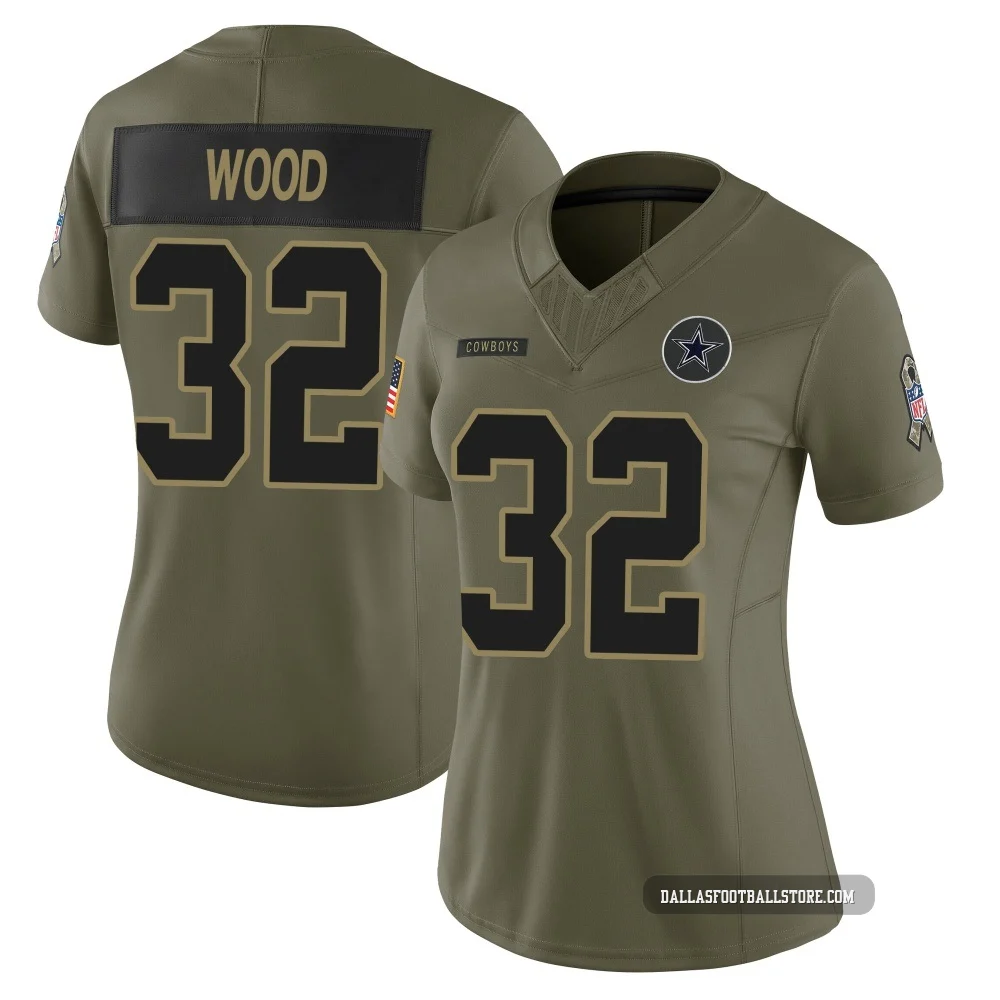 Julius Wood Dallas Cowboys ＃32 Limited Women's Olive 2025 Salute to Service Jersey