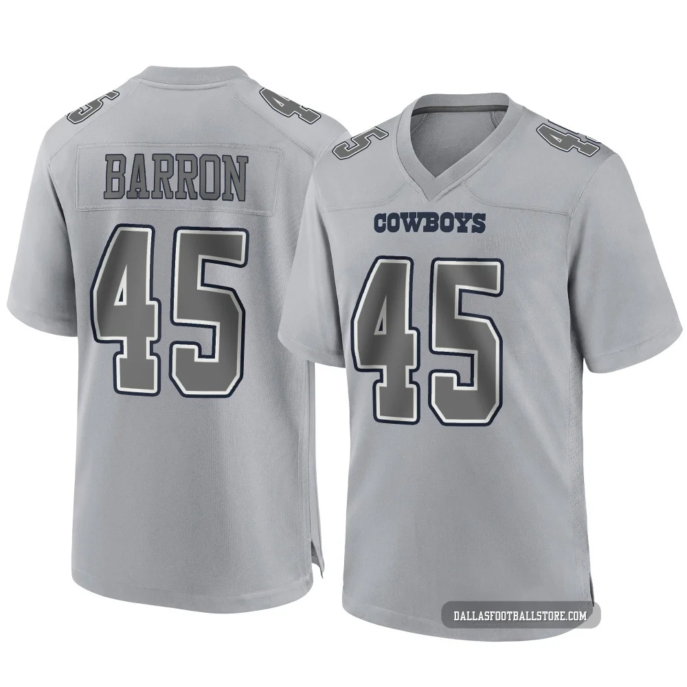 Justin Barron Dallas Cowboys ＃45 Game Men's Gray Atmosphere Fashion Jersey