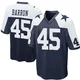 Justin Barron Dallas Cowboys ＃45 Game Men's Navy Blue Throwback Jersey