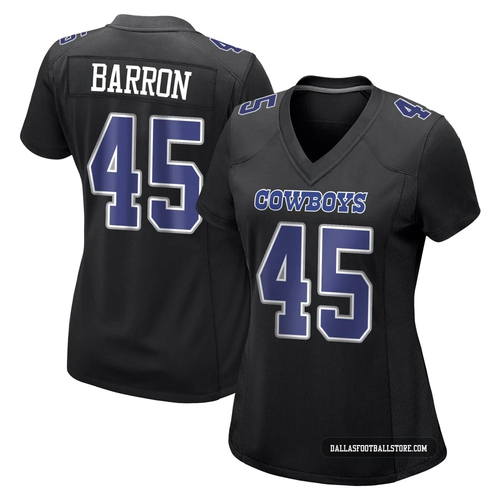 Justin Barron Dallas Cowboys ＃45 Game Women's Black Carbon Fashion Jersey