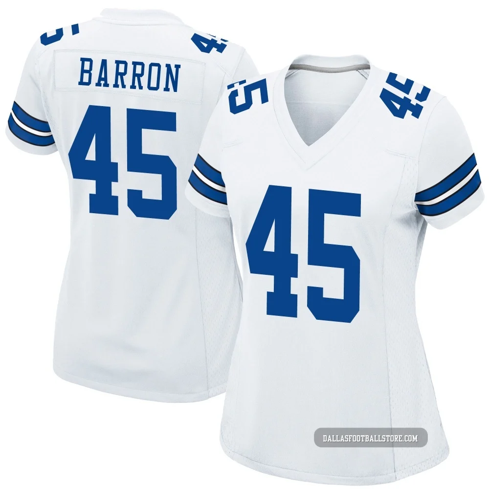 Justin Barron Dallas Cowboys ＃45 Game Women's White Jersey