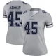 Justin Barron Dallas Cowboys ＃45 Legend Women's Gray Inverted Jersey