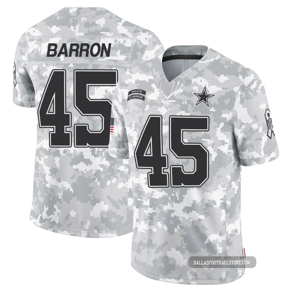 Justin Barron Dallas Cowboys ＃45 Limited Youth Arctic Camo 2024 Salute to Service Jersey