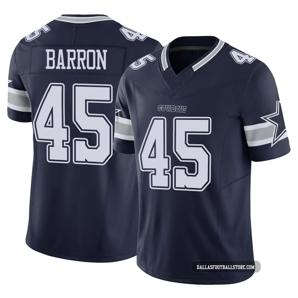 Justin Barron Dallas Cowboys ＃45 Limited Youth Navy Vapor F.U.S.E. Jersey