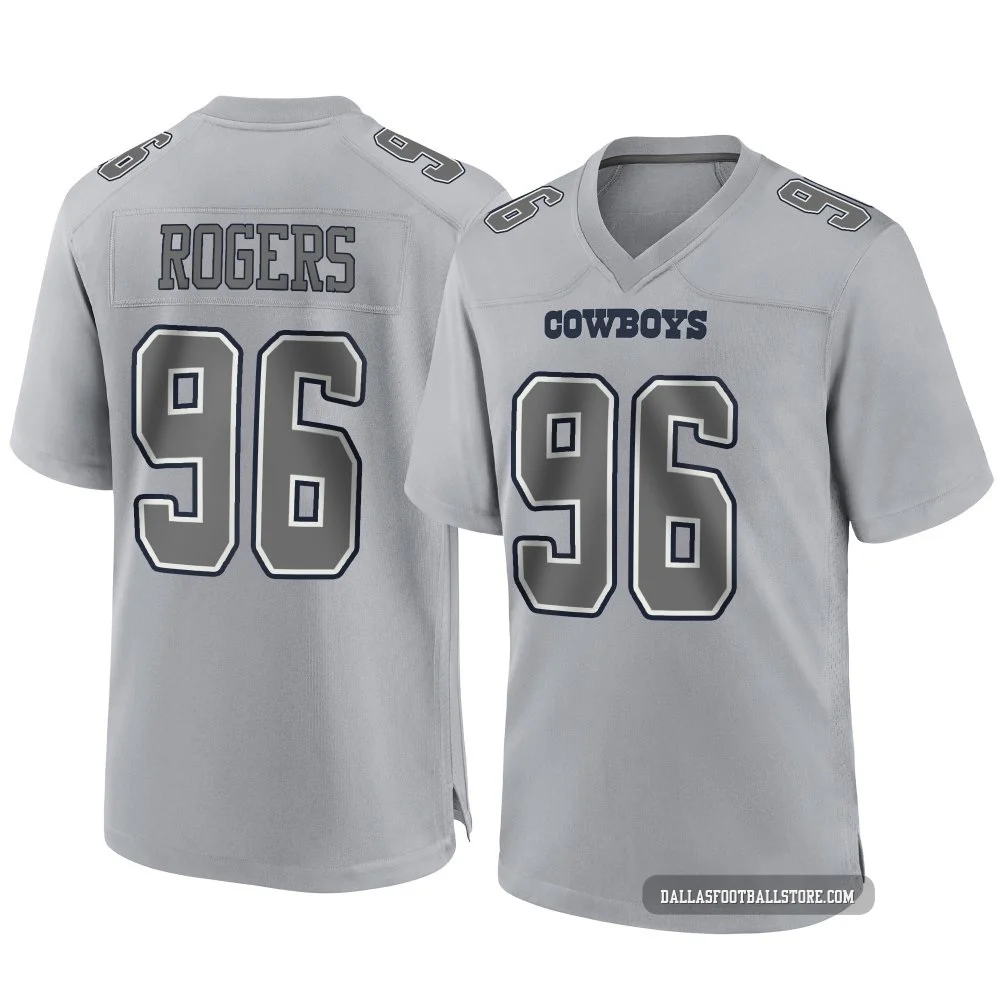 Justin Rogers Dallas Cowboys ＃96 Game Men's Gray Atmosphere Fashion Jersey