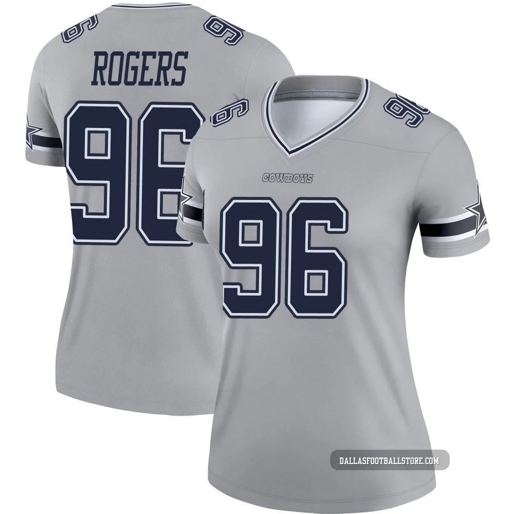 Justin Rogers Dallas Cowboys ＃96 Legend Women's Gray Inverted Jersey