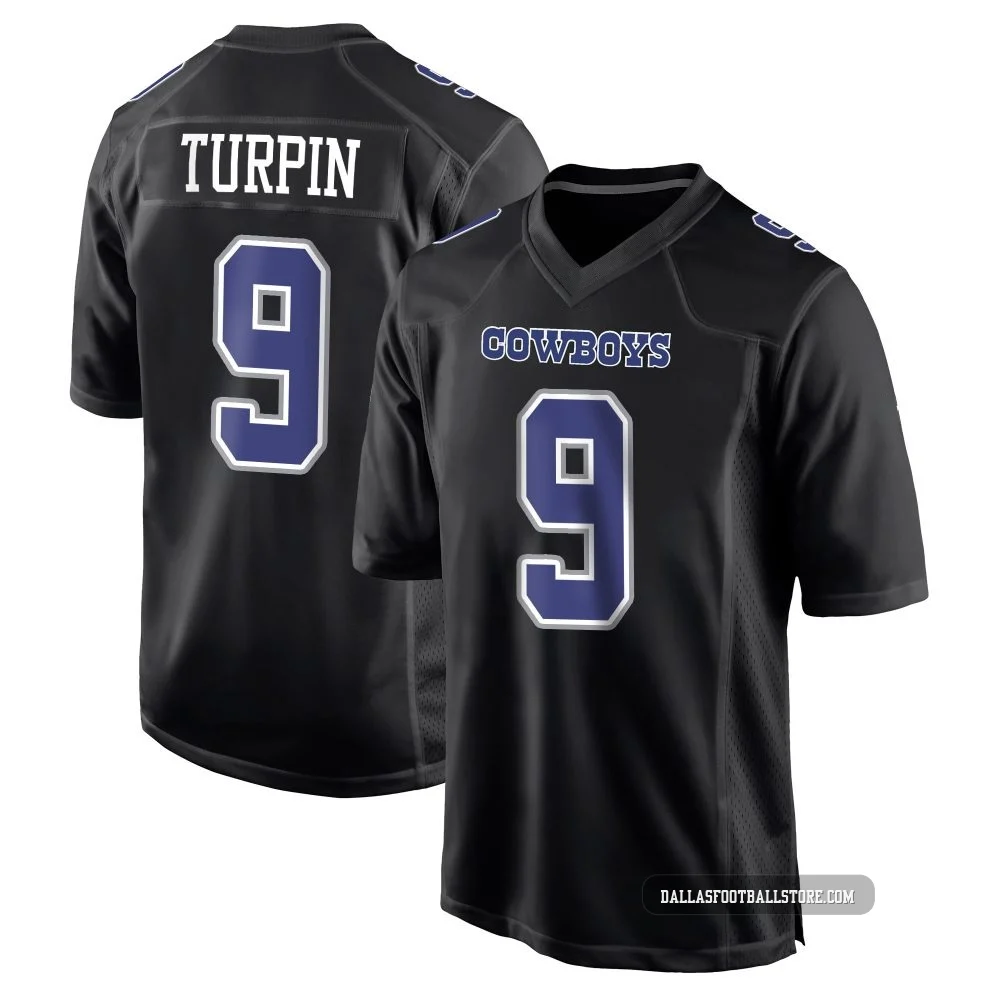 KaVontae Turpin Dallas Cowboys ＃9 Game Youth Black Carbon Fashion Jersey