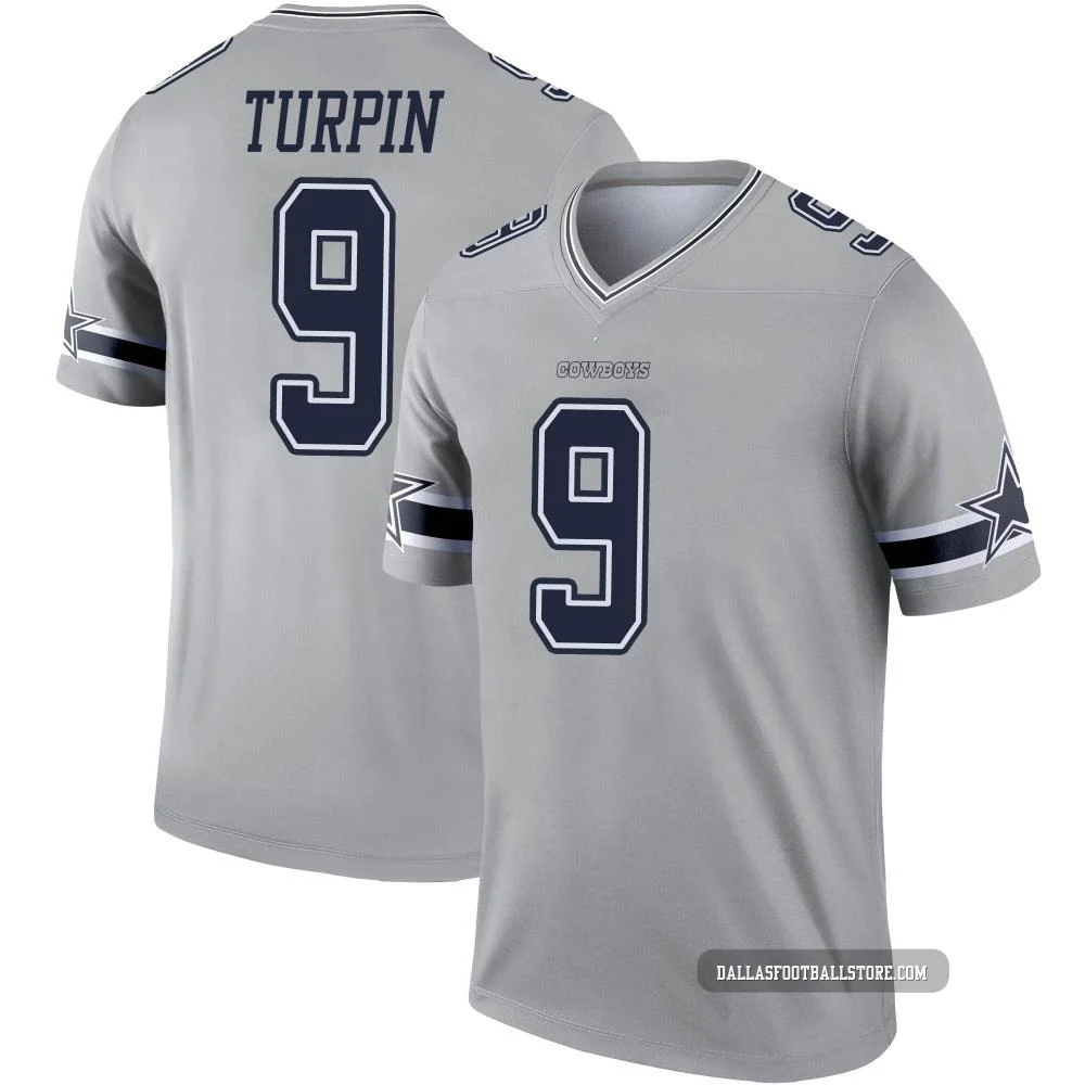 KaVontae Turpin Dallas Cowboys ＃9 Legend Youth Gray Inverted Jersey