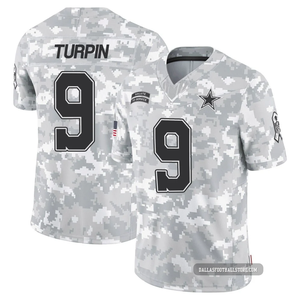 KaVontae Turpin Dallas Cowboys ＃9 Limited Youth Arctic Camo 2024 Salute to Service Jersey