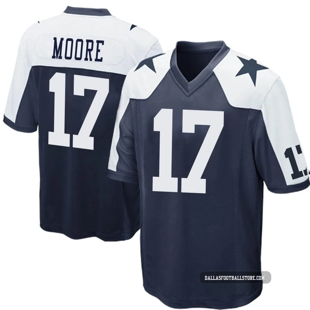 Kellen Moore Dallas Cowboys ＃17 Game Men's Navy Blue Throwback Jersey