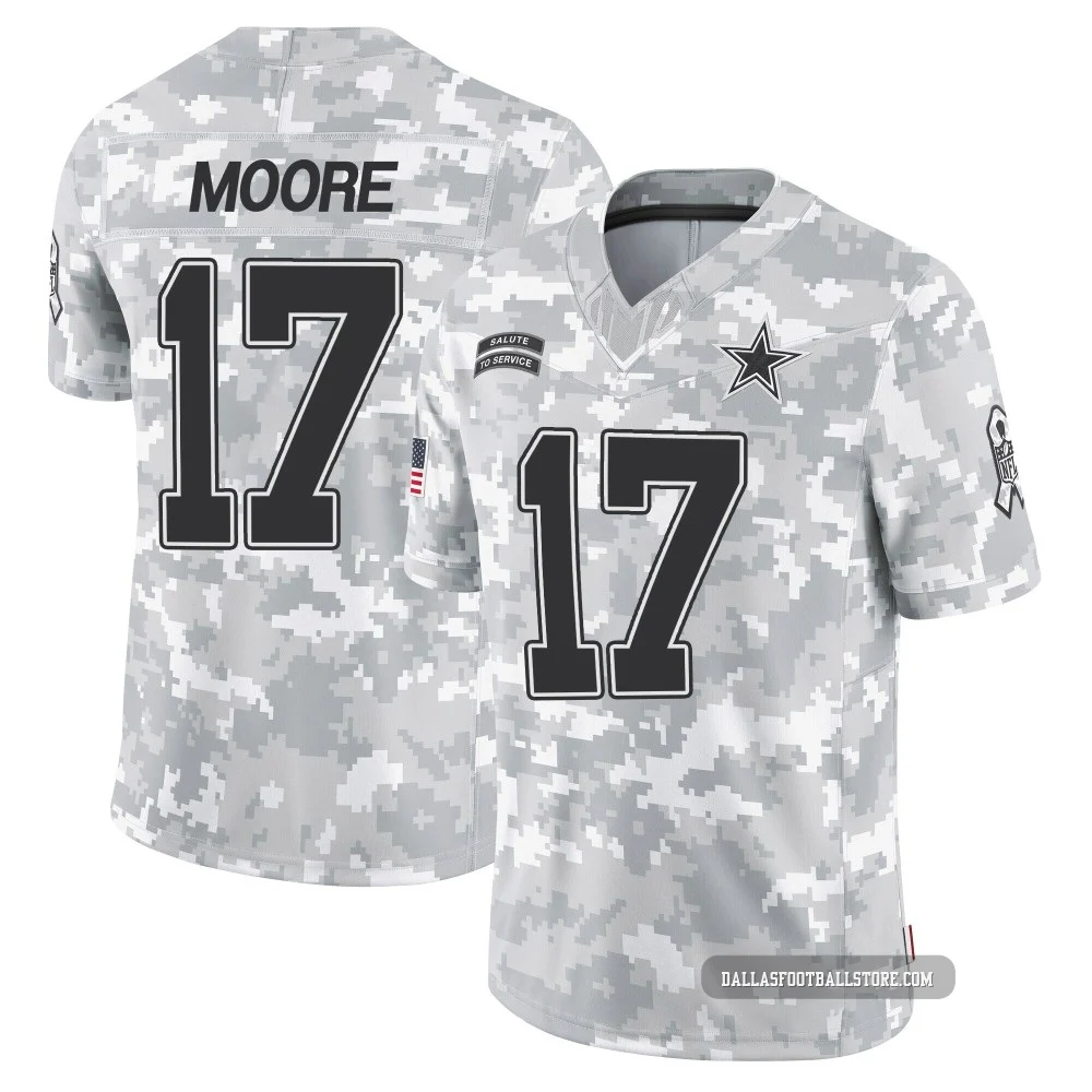 Kellen Moore Dallas Cowboys ＃17 Limited Men's Arctic Camo 2024 Salute to Service Jersey