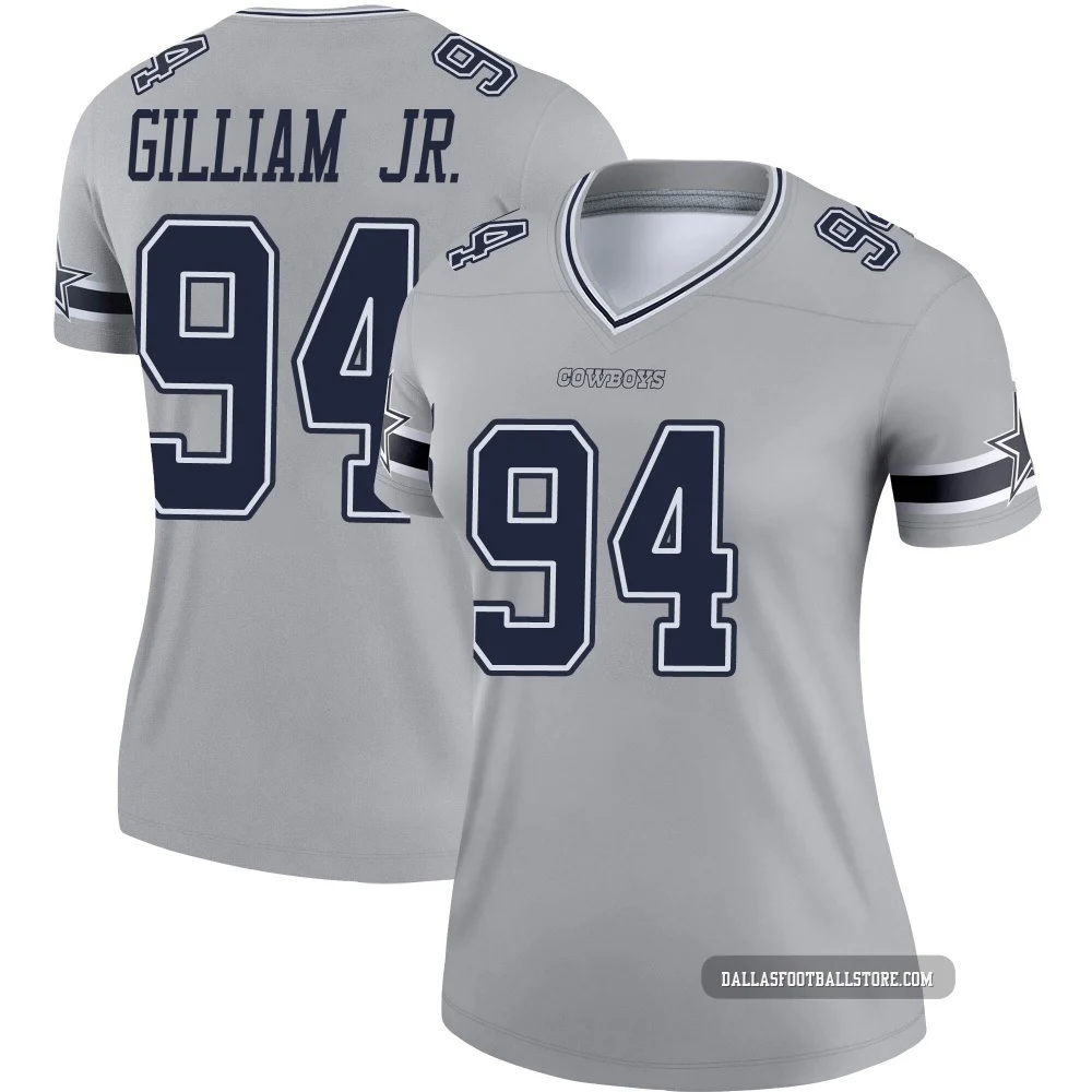 Kelvin Gilliam Jr. Dallas Cowboys ＃94 Legend Women's Gray Inverted Jersey