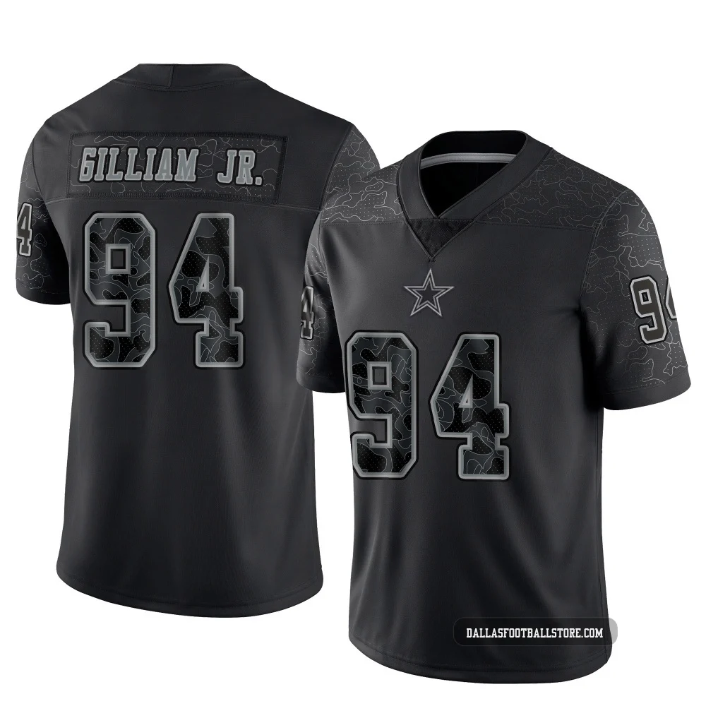 Kelvin Gilliam Jr. Dallas Cowboys ＃94 Limited Men's Black Reflective Jersey