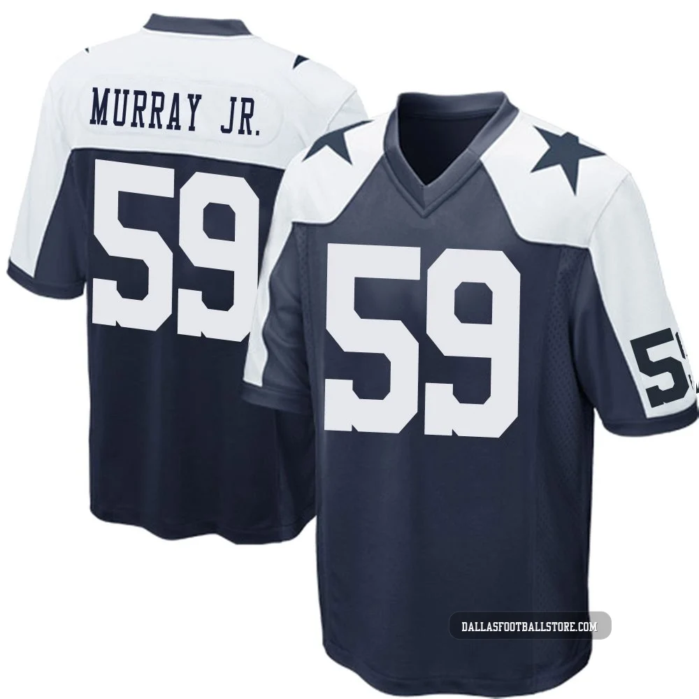 Kenneth Murray Jr. Dallas Cowboys ＃59 Game Men's Navy Blue Throwback Jersey