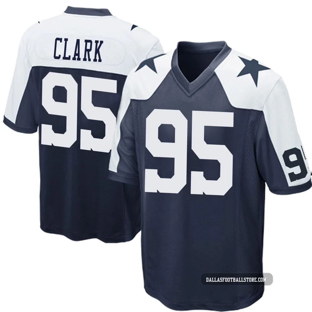 Kenny Clark Dallas Cowboys ＃95 Game Men's Navy Blue Throwback Jersey
